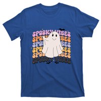 Retro Groovy Spooky Vibes Boo Ghost Halloween Costume Cool Gift T-Shirt