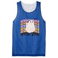 Retro Groovy Spooky Vibes Boo Ghost Halloween Costume Cool Gift Mesh Reversible Basketball Jersey Tank