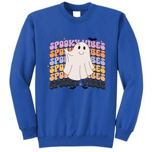 Retro Groovy Spooky Vibes Boo Ghost Halloween Costume Cool Gift Tall Sweatshirt