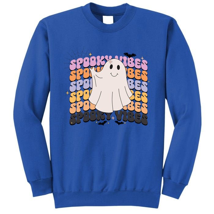 Retro Groovy Spooky Vibes Boo Ghost Halloween Costume Cool Gift Tall Sweatshirt