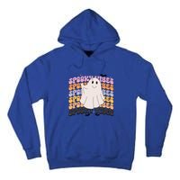 Retro Groovy Spooky Vibes Boo Ghost Halloween Costume Cool Gift Tall Hoodie