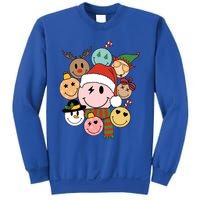 Retro Groovy Santa Smile Face Elf Snow Christmas Trendy Gift Sweatshirt