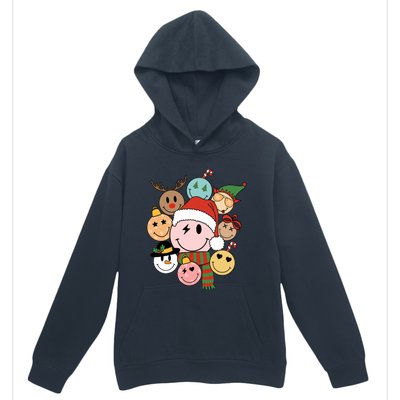 Retro Groovy Santa Smile Face Elf Snow Christmas Trendy Gift Urban Pullover Hoodie