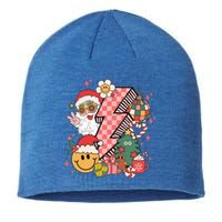 Retro Groovy Smile Face Santa Head Christmas Cute Gift Sustainable Beanie