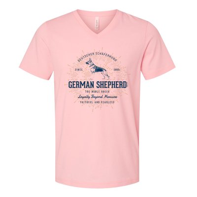 Retro German Shepherd Vintage V-Neck T-Shirt