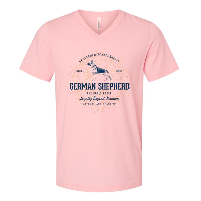 Retro German Shepherd Vintage V-Neck T-Shirt