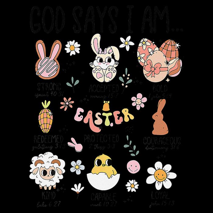 Retro God Says I Am Christian Jesus Happy Easter Day Bunny Visor