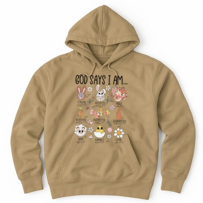 Retro God Says I Am Christian Jesus Happy Easter Day Bunny Hoodie