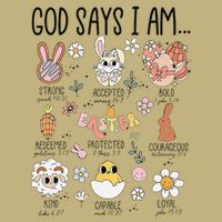Retro God Says I Am Christian Jesus Happy Easter Day Bunny Long Sleeve Shirt