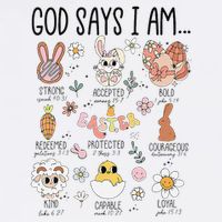 Retro God Says I Am Christian Jesus Happy Easter Day Bunny Garment-Dyed Sweatshirt