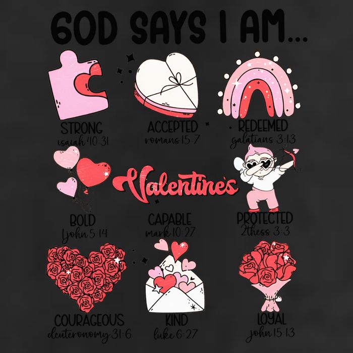 Retro God Says I Am Christian Valentines Day Self Love Gift 7 Panel Mesh Trucker Snapback Hat