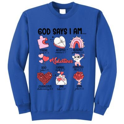 Retro God Says I Am Christian Valentines Day Self Love Gift Sweatshirt