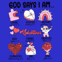 Retro God Says I Am Christian Valentines Day Self Love Gift Womens T-Shirt