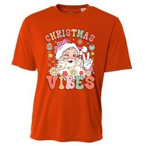 Retro Groovy Santa Claus Christmas Vibes Gift Cooling Performance Crew T-Shirt