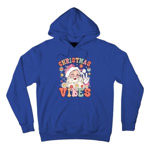 Retro Groovy Santa Claus Christmas Vibes Gift Hoodie