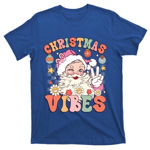 Retro Groovy Santa Claus Christmas Vibes Gift T-Shirt