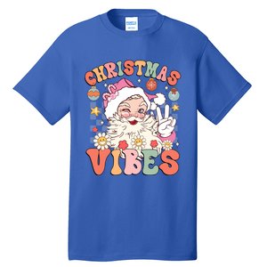 Retro Groovy Santa Claus Christmas Vibes Gift Tall T-Shirt