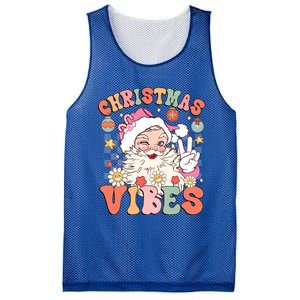 Retro Groovy Santa Claus Christmas Vibes Gift Mesh Reversible Basketball Jersey Tank