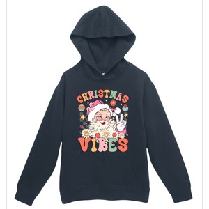 Retro Groovy Santa Claus Christmas Vibes Gift Urban Pullover Hoodie