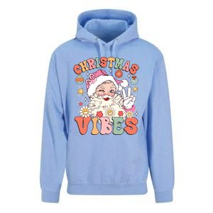 Retro Groovy Santa Claus Christmas Vibes Gift Unisex Surf Hoodie