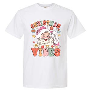 Retro Groovy Santa Claus Christmas Vibes Gift Garment-Dyed Heavyweight T-Shirt