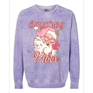 Retro Groovy Santa Claus Christmas Vibes Gift Colorblast Crewneck Sweatshirt