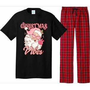 Retro Groovy Santa Claus Christmas Vibes Gift Pajama Set