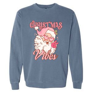 Retro Groovy Santa Claus Christmas Vibes Gift Garment-Dyed Sweatshirt