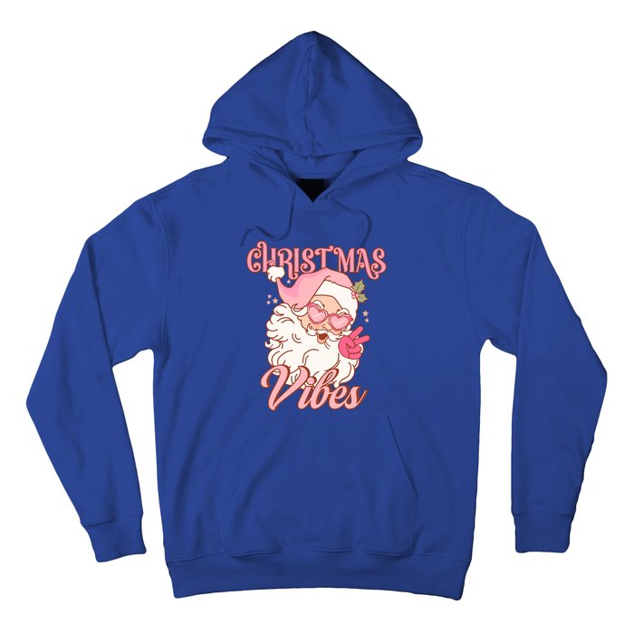 Retro Groovy Santa Claus Christmas Vibes Gift Hoodie