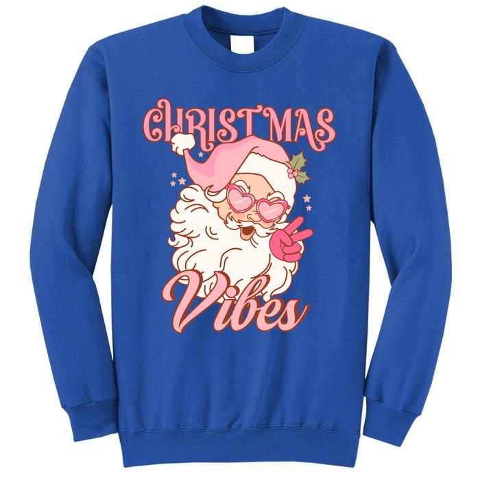 Retro Groovy Santa Claus Christmas Vibes Gift Sweatshirt