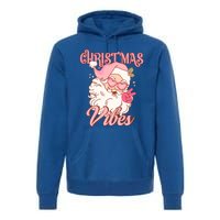 Retro Groovy Santa Claus Christmas Vibes Gift Premium Hoodie