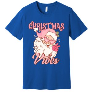 Retro Groovy Santa Claus Christmas Vibes Gift Premium T-Shirt