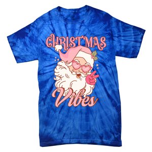 Retro Groovy Santa Claus Christmas Vibes Gift Tie-Dye T-Shirt