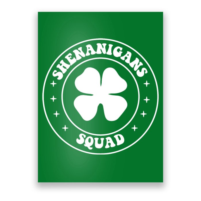 Retro Groovy Shenanigans Squad Saint Patricks Day Poster