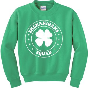 Retro Groovy Shenanigans Squad Saint Patricks Day Kids Sweatshirt