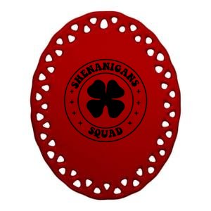 Retro Groovy Shenanigans Squad Saint Patricks Day Ceramic Oval Ornament