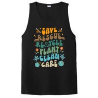 Retro Groovy Save Bees Rescue Animals Recycle Fun Earth Day PosiCharge Competitor Tank