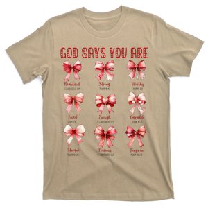 Retro God Says You Are Coquette Bow Cute Jesus Valentine Day T-Shirt