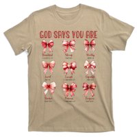 Retro God Says You Are Coquette Bow Cute Jesus Valentine Day T-Shirt