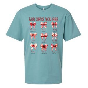 Retro God Says You Are Coquette Bow Cute Jesus Valentine Day Sueded Cloud Jersey T-Shirt