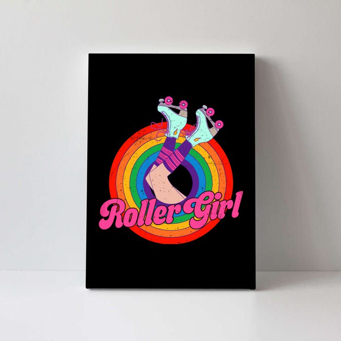 Roller Girl Skater Skating Retro Vintage 70s 80s Skates Canvas