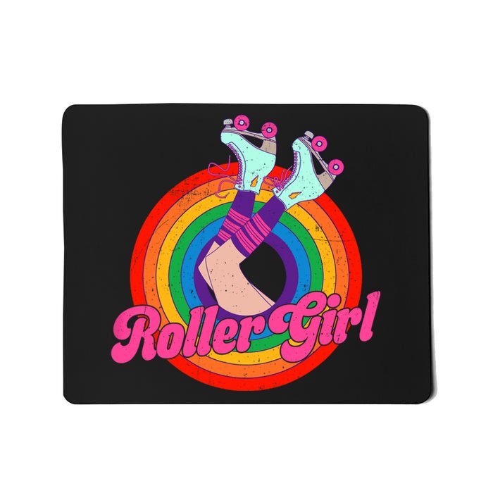 Roller Girl Skater Skating Retro Vintage 70s 80s Skates Mousepad