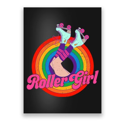 Roller Girl Skater Skating Retro Vintage 70s 80s Skates Poster