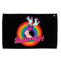 Roller Girl Skater Skating Retro Vintage 70s 80s Skates Grommeted Golf Towel