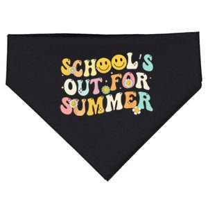 Retro Groovy School's Out For Summer Graduation Teacher USA-Made Doggie Bandana