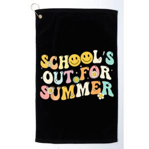 Retro Groovy School's Out For Summer Graduation Teacher Platinum Collection Golf Towel