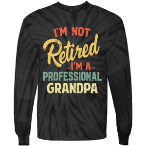 Retired Grandpa Shirts Funny Fathers Day Grandpa Tie-Dye Long Sleeve Shirt