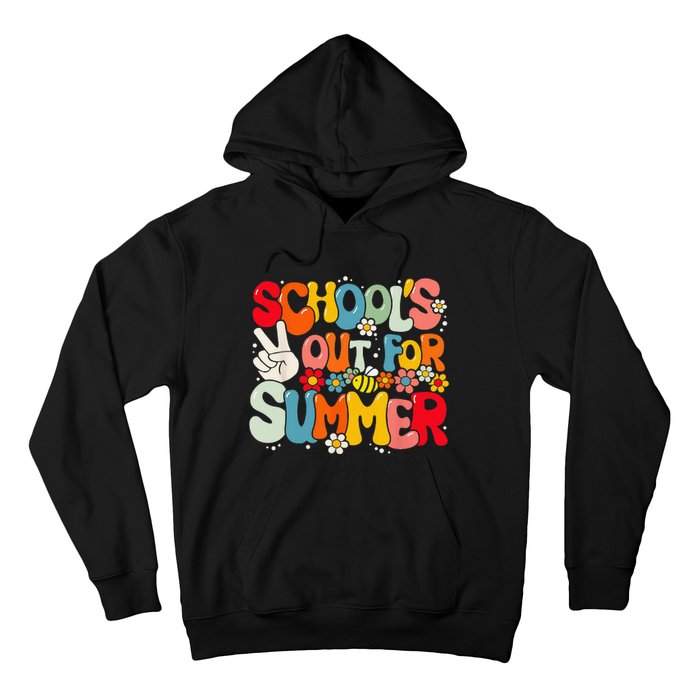 Retro Groovy School's Out For Summer Graduation Teacher Hoodie