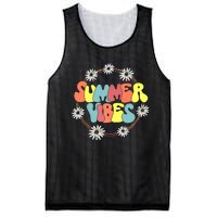 Retro Groovy Summer Vibes Sunflower Hello Summer Vacation Mesh Reversible Basketball Jersey Tank