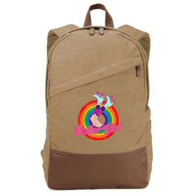 Roller Girl Skater Skating Retro Vintage 70s 80s Skates Cotton Canvas Backpack